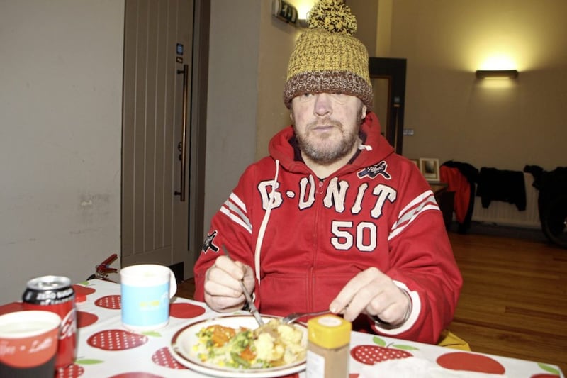 Martin Quinn eats a meal at St Patrick&#39;s Soup Kitchen. Picture Matt Bohill 
