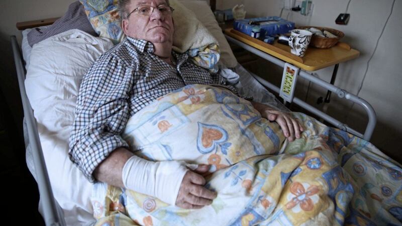 Noel McCaffery is bed bound and visited five times a day by private carers funded through the NHS. Picture by Hugh Russell 