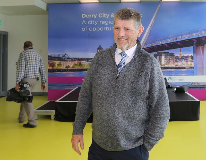 The UUP’s Derek Hussey won a seat for Derg during the Derry City and Strabane District Council count at the Foyle Arena  Picture: Margaret McLaughlin