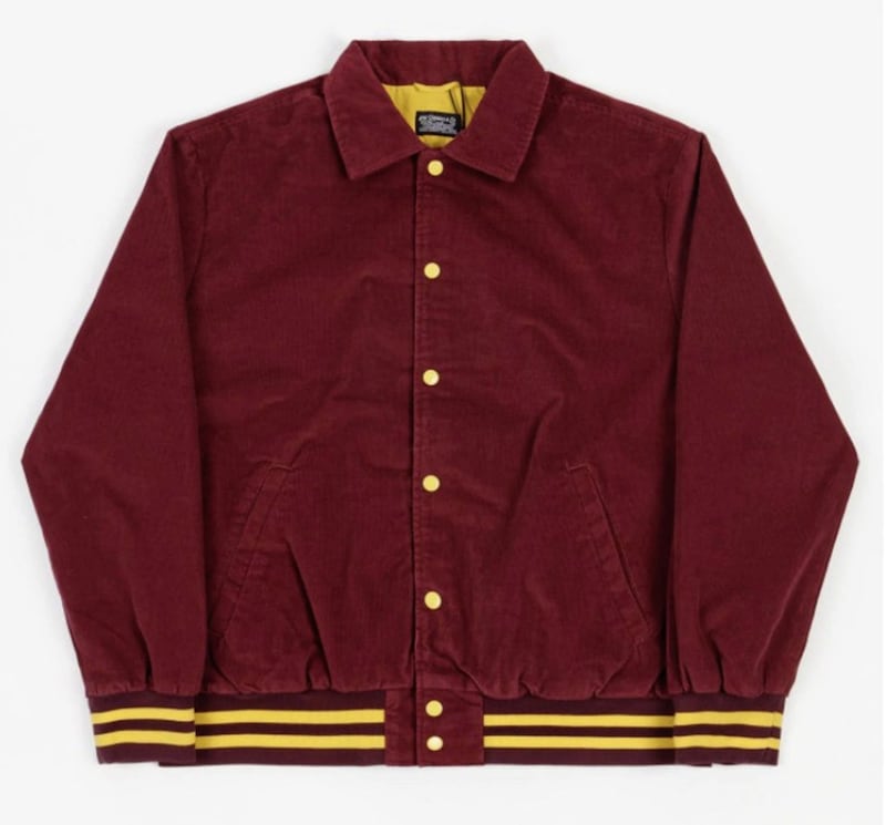 Levi&#39;s Skateboarding Cord Varsity Jacket in Warm Cabernet Red, &pound;120, available from ASOS 
