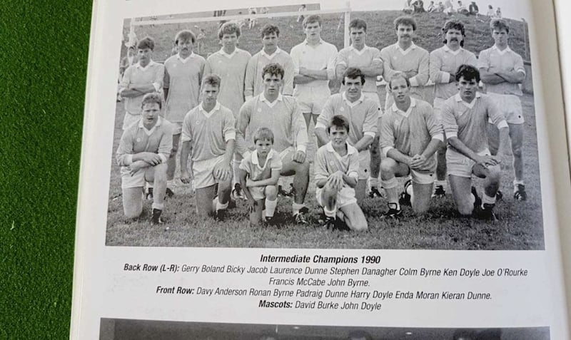 A young Johnny Doyle, front right, as mascot ahead of Allenwood&#39;s Intermediate final in 1990 