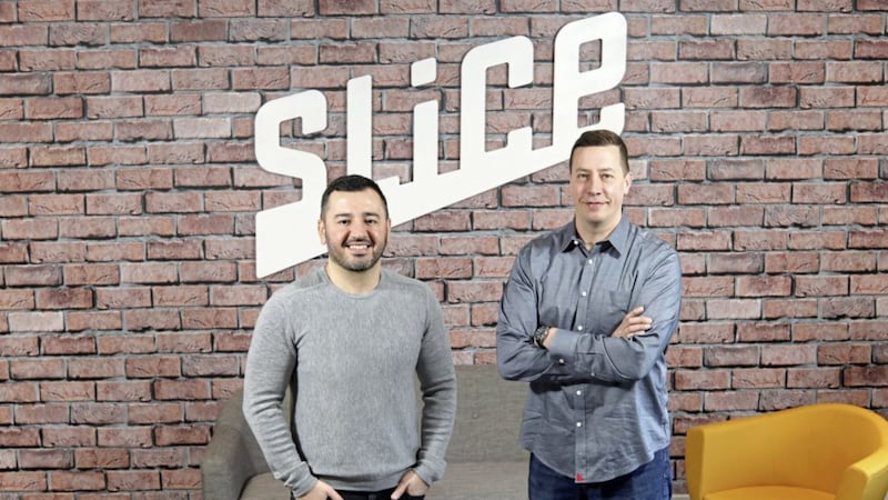 Slice&rsquo;s founder and chief executive Ilir Sela (left) with Jason Ordway, chief technology officer. Picture by Darren Kidd 