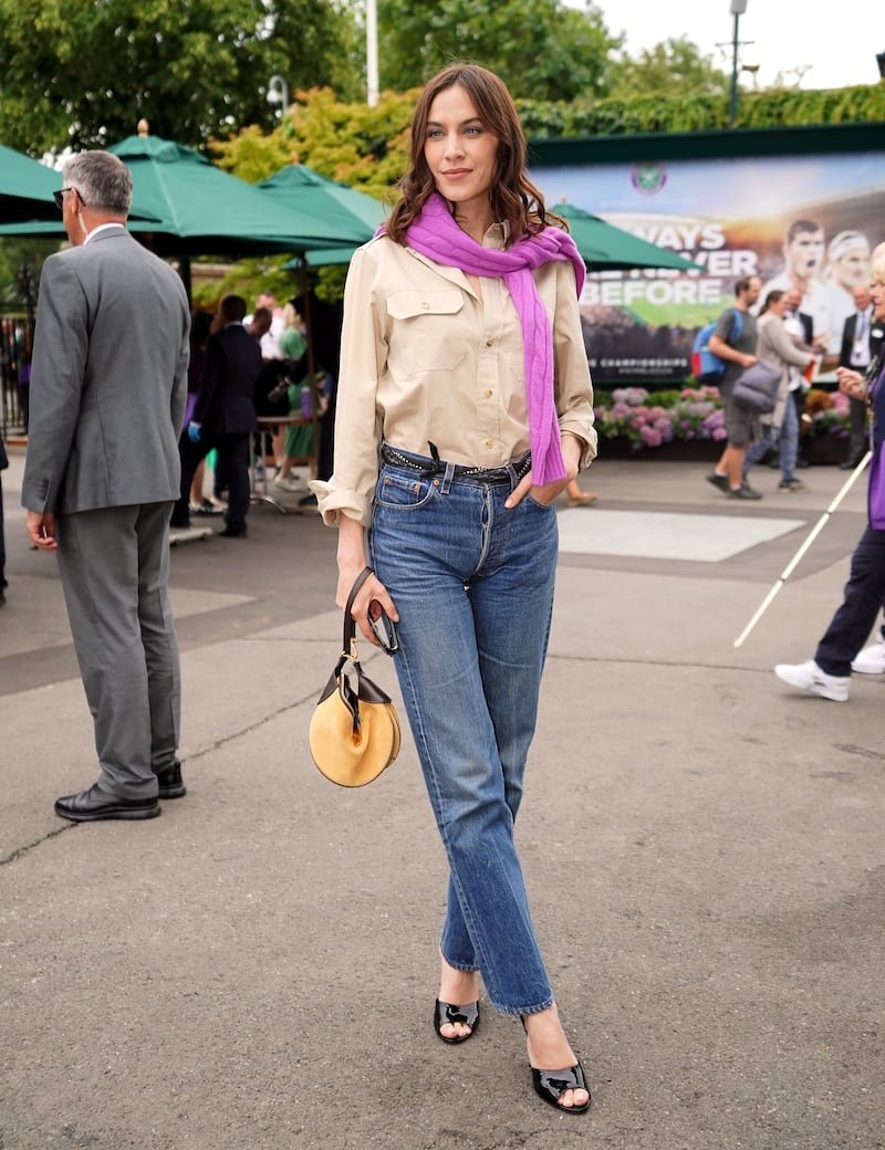 Alexa Chung arrives on day seven of the 2023 Wimbledon Championships