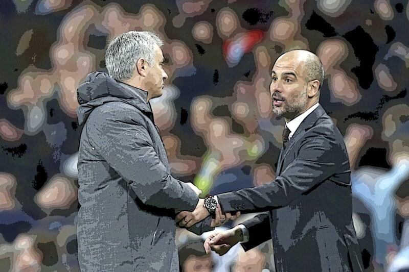 The past and the future of football: Manchester United manager Jose Mourinho (left) and Manchester City boss Pep Guardiola. 