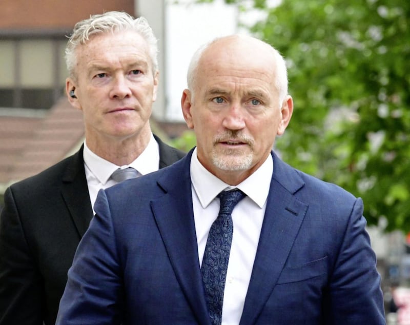 Barry McGuigan at Belfast High Court for the resumption of Carl Frampton&#39;s action 