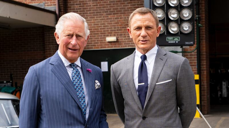 The Prince of Wales also quipped about a recent set explosion during his visit to Pinewood Studios.
