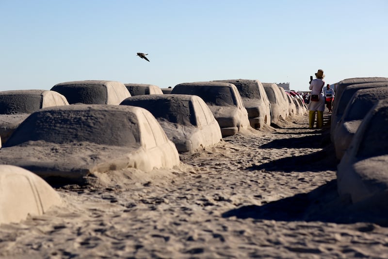 Art Basel Miami cars made out of sand