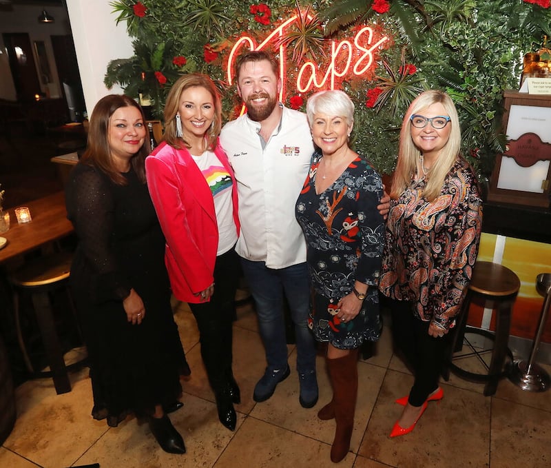 Artur Fron of 2Taps with Lesley Maltman, Claire McCollum, Pamela Ballantine and Nicola Bothwell at the at the official launch of Belfast Restaurant Week at 2Taps on Thursday night. 