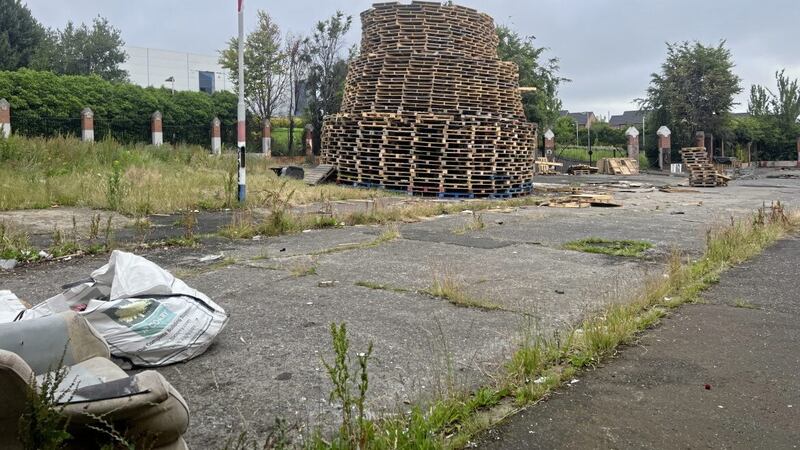 A bonfire on Adam Street in north Belfast last week. Picture by Hugh Russell 