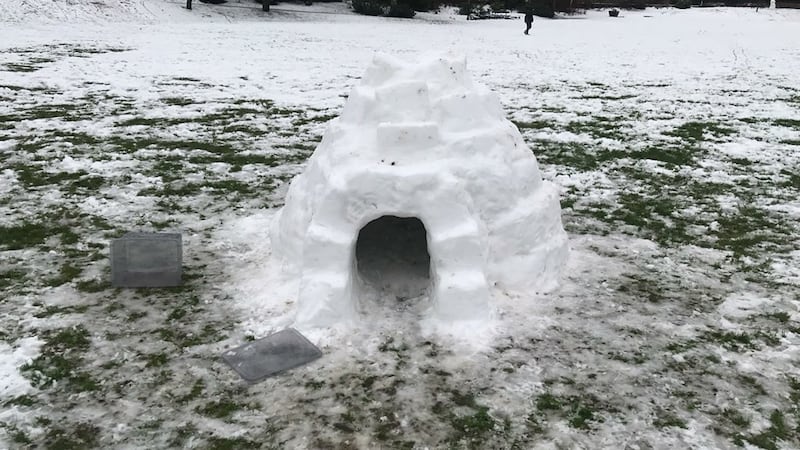 Ben Pickering built an igloo in Hebden Bridge