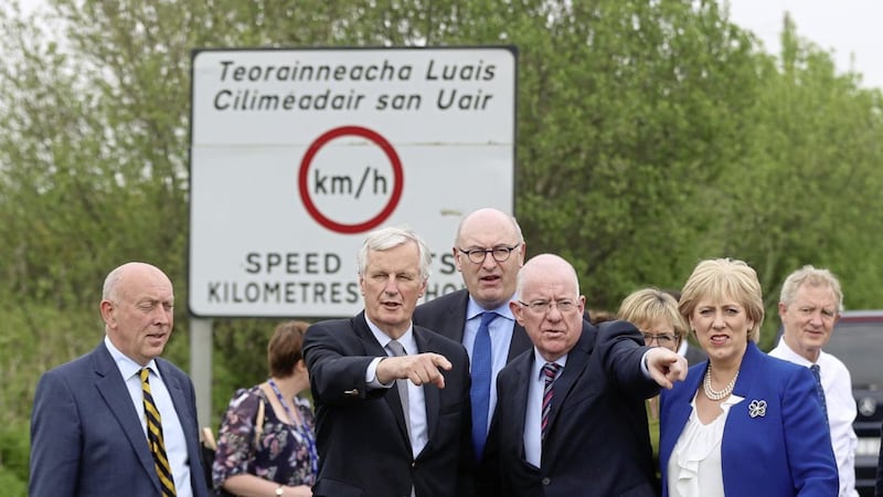 Michel Barnier (second left) said a solution could be found to avoid a hard border. Picture by Liam McBurney/PA Wire 