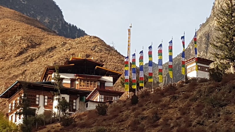 Prayer flags colour Bhutan.