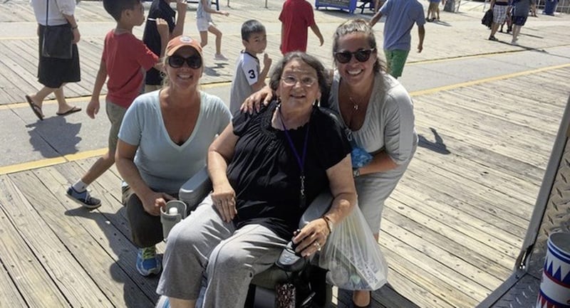Donna Penrose with her daughters Tara Vogdes and Melissa McCullough in Wildwood, New Jersey 