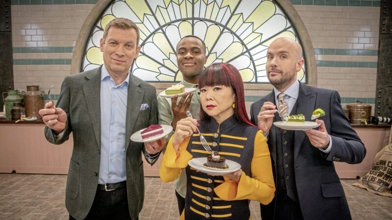 Benoit Blin, Liam Charles, Cherish Finden and Tom Allen from Bake Off: The Professionals, which returns this week 