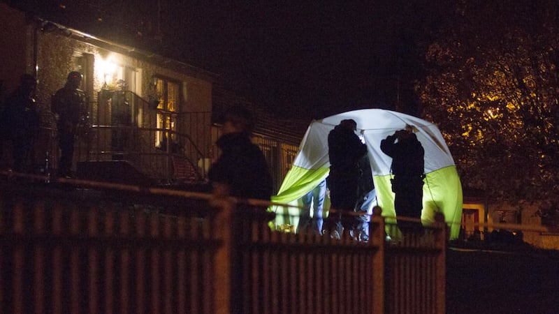 Detectives from the Serious Crime Branch investigating violent dissident republican activity arrested 12 people at a house in the Ardcarn Park area of Newry in November 2014 