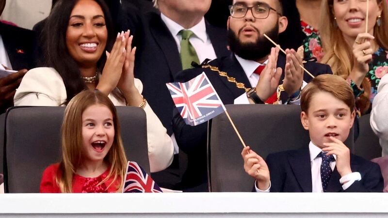 The royal family celebrated the Queen’s Platinum Jubilee by turning out to watch the BBC’s star-studded concert on Saturday night.