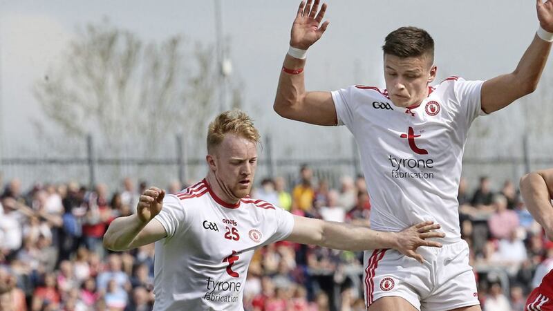 Tyrone&#39;s Hugh Pat McGeary (left) is setting his sights on Ulster Championship action this summer. Picture Margaret McLaughlin 