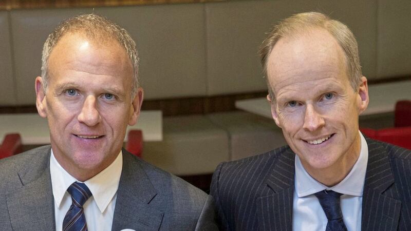Tesco group chief executive Dave Lewis (left) with the company new UK head Charles Wilson 
