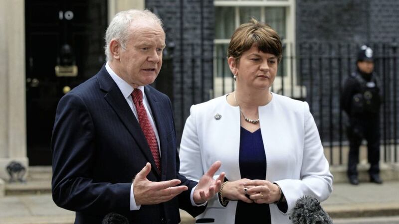 Arlene Foster paid tribute to her former partner in government. Picture by Jonathan Brady/PA Wire. 