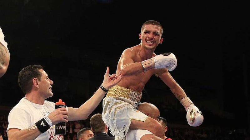 Lee Selby celebrates defeating Evgeny Gradovich last year 