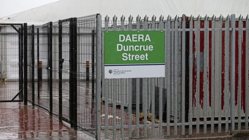 DAERA has temporarily suspended regulatory inspections at its site at Duncrue Street site in Belfast. Picture Mal McCann. 