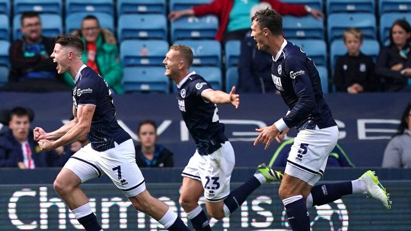 Kevin Nisbet, left, scored his first Millwall goal against Stoke (Yui Mok/PA)