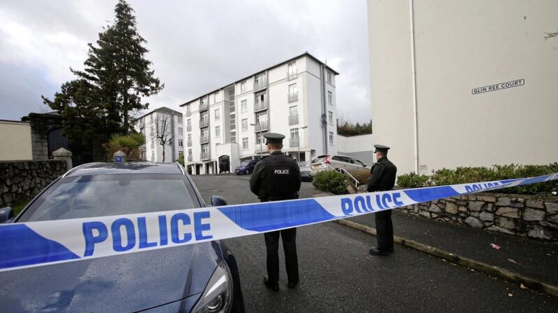 Police cordon off an area at Glin Ree Court in Newry where the sudden deaths of three people are being investigated. Picture by Mal McCann