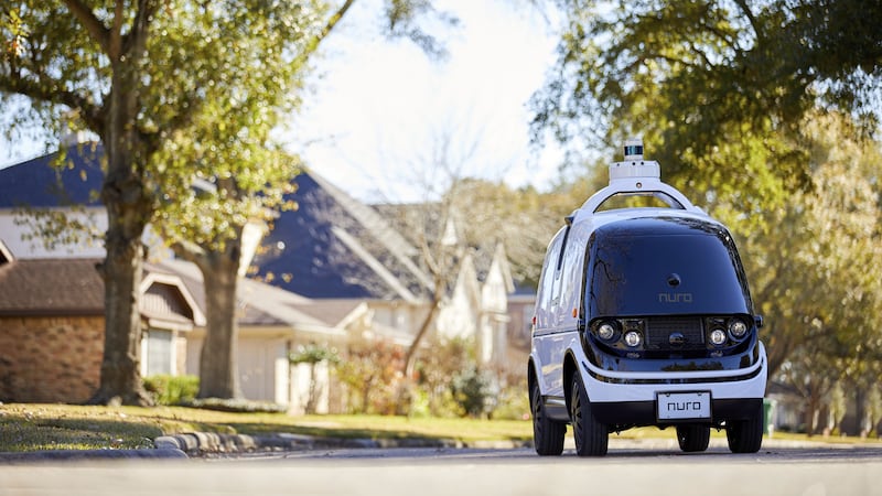 The low-speed autonomous delivery vehicle does not have side and rear-view mirrors and other safety provisions required of vehicles driven by humans.