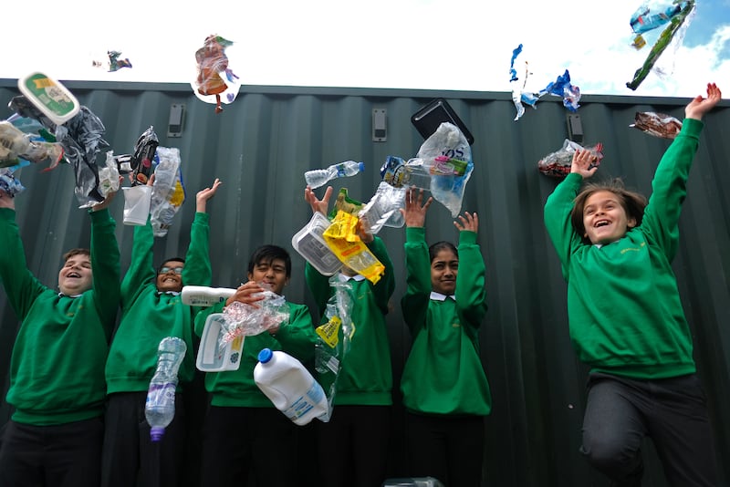 Schoolchildren took part in the big plastic count