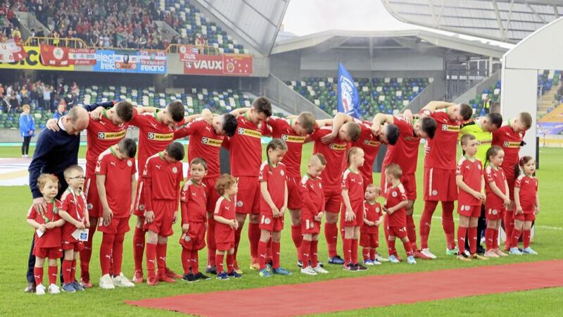 The anthem row at the Irish Cup Final between Cliftonville and Coleraine raises the same questions of sovereignty also brought to the fore by the flag protests. Picture by David Maginnis/Pacemaker Press 