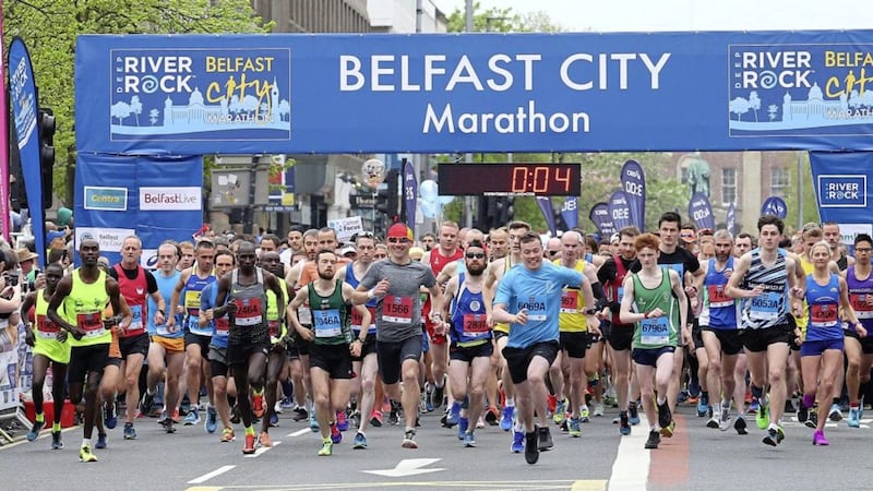 A man in his fifties has died after collapsing at Belfast City Marathon. Picture by Mal McCann 