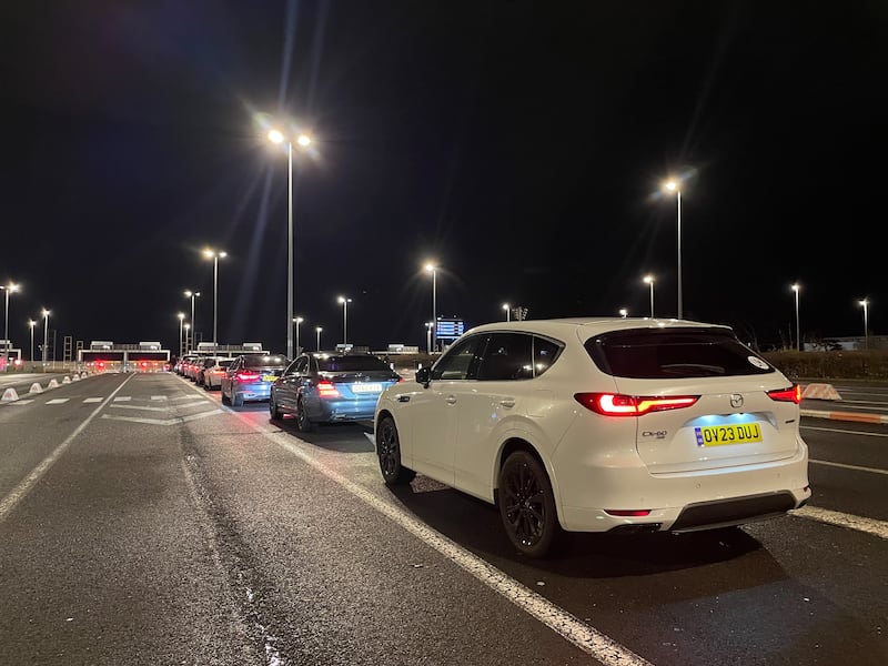 The CX-60 gets in the queue for the tunnel