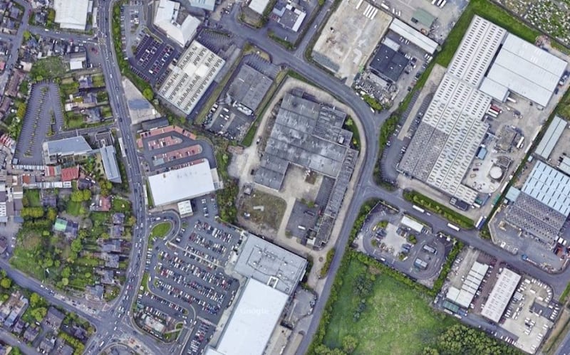 Aerial view of the development site in west Belfast.