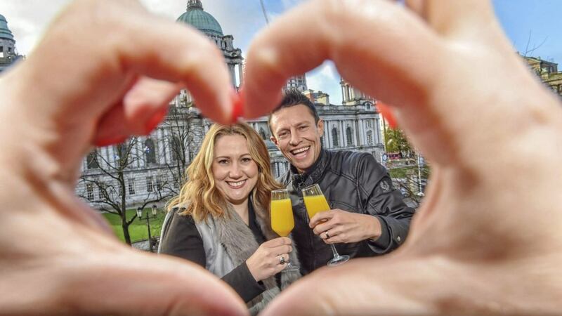Q Radio breakfast presenters Cate Conway and Stephen Clements raise a &lsquo;breakfast&rsquo; toast to celebrate the station&rsquo;s highest ever listener figures. The station now attracts a combined 306,000 listeners - 56,000 more than the same period last year.  