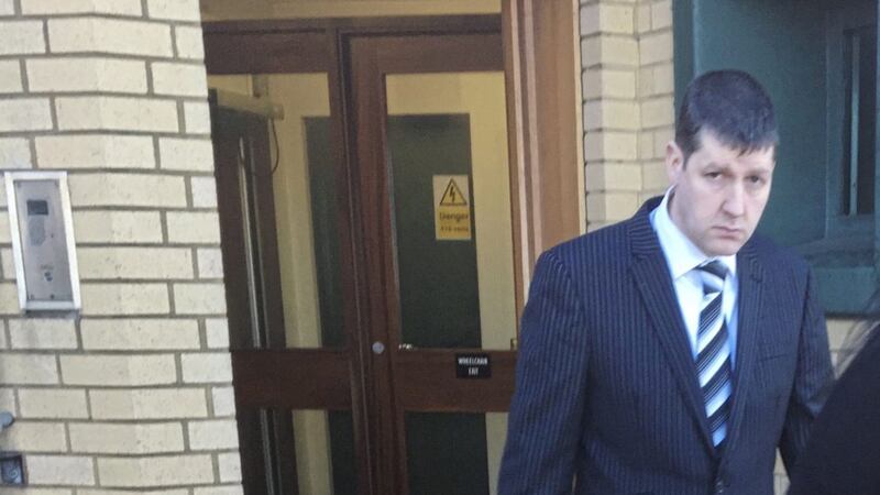 Robert Whyte leaving Antrim court 