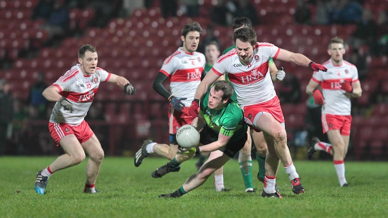 James Kielt in action against Queen's in their McKenna Cup group phase match in January&nbsp;
