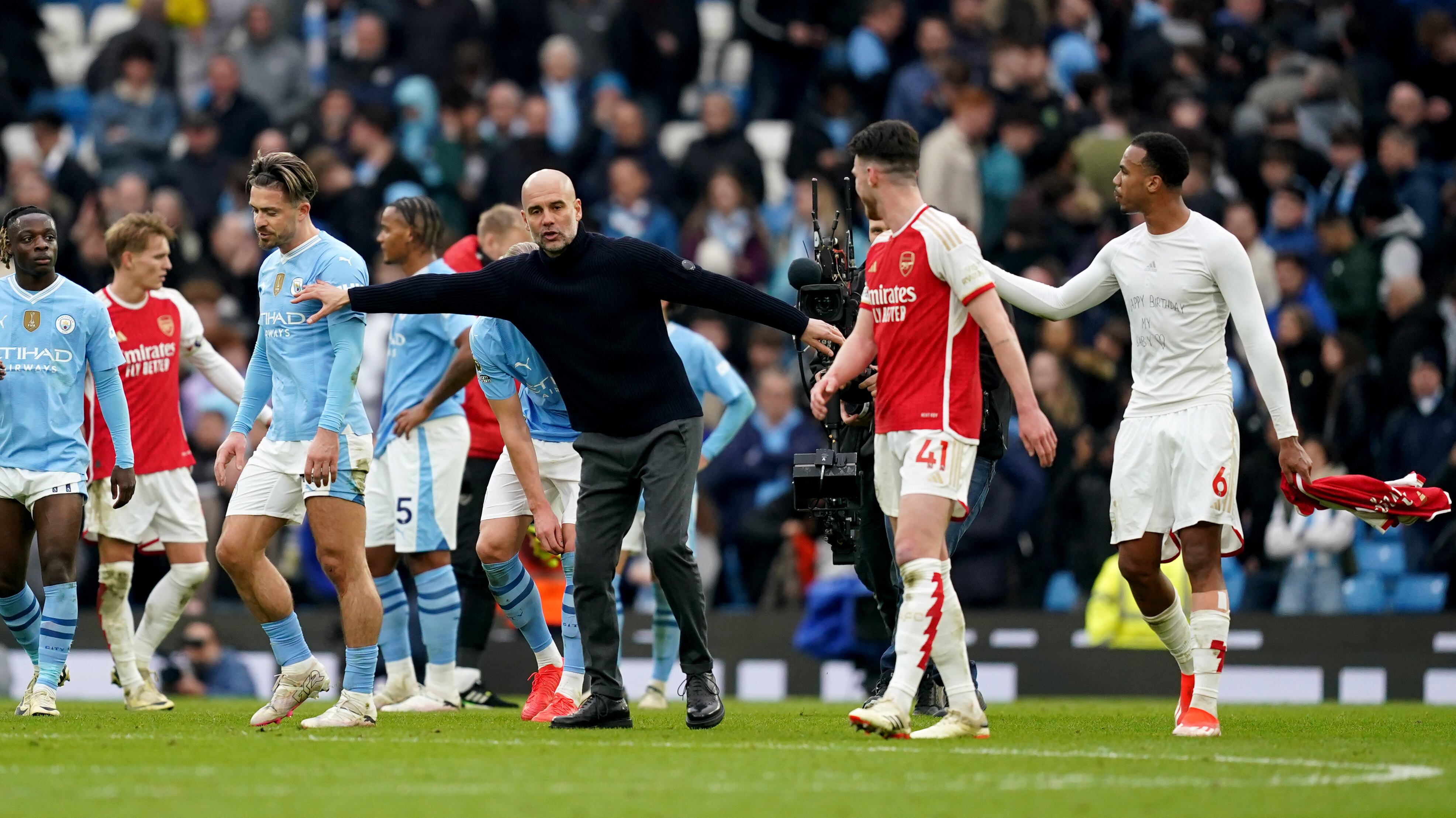 Manchester City’s manager Pep Guardiola after Sunday’s draw with Arsenal