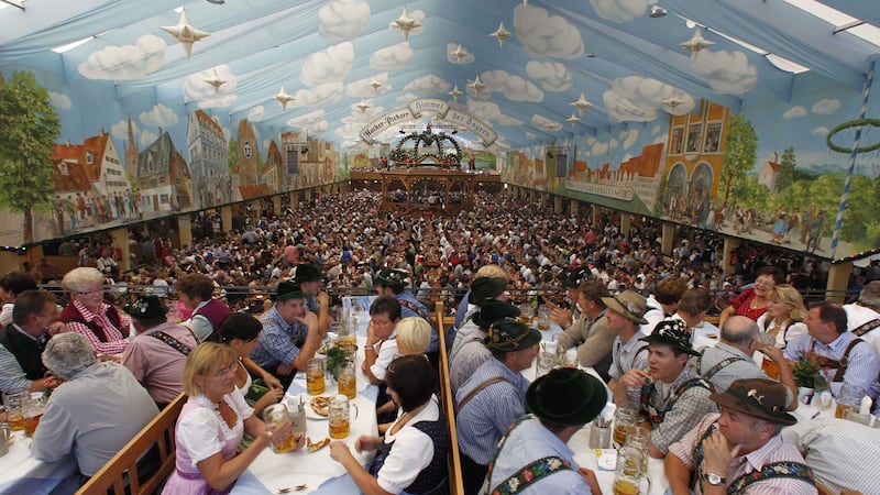&nbsp;The real Oktoberfest in Munich, Bavaria where Oompah&nbsp;bands play in beer tents. However one 'marching tune' apparently had drinkers singing along to The Sash at the festival of German beer in Belfast