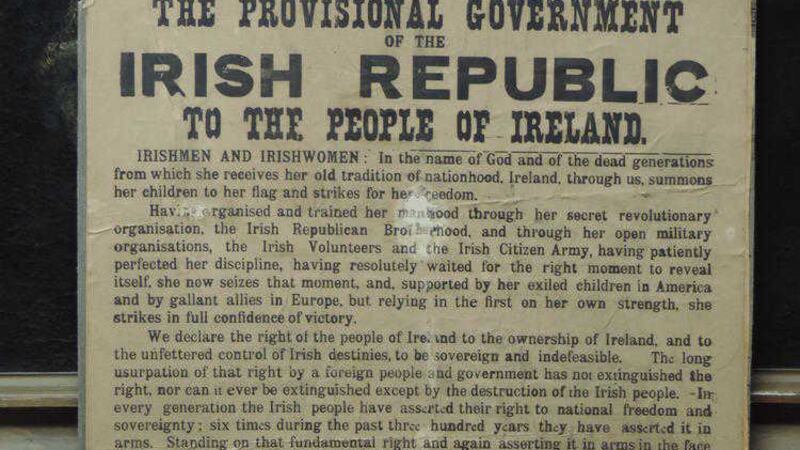 The 1916 Proclamation, a rare copy of which will be sold at auction in Dublin     
