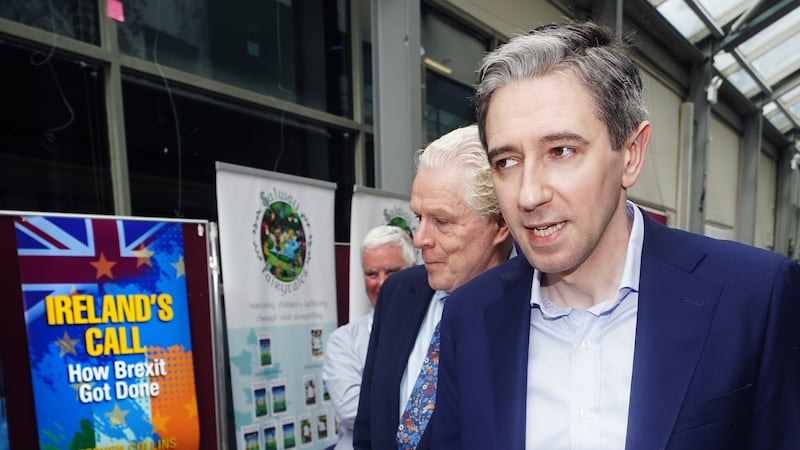 Fine Gael leader Simon Harris arrives at the party's ard fheis at the University of Galway at the weekend