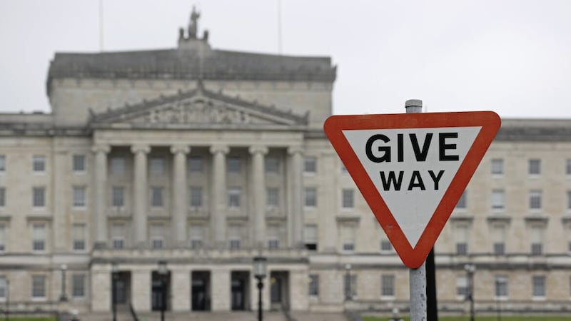 Power is shared by the Stormont executive&#39;s participants in a forced marriage 