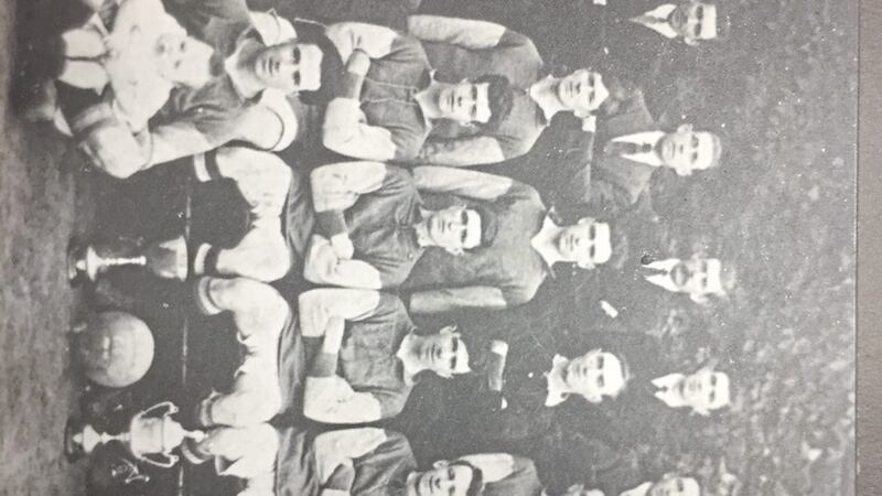 The Carrick Hill-based Alton United team of the 1920s. Picture courtesy of Frank Dempsey. 