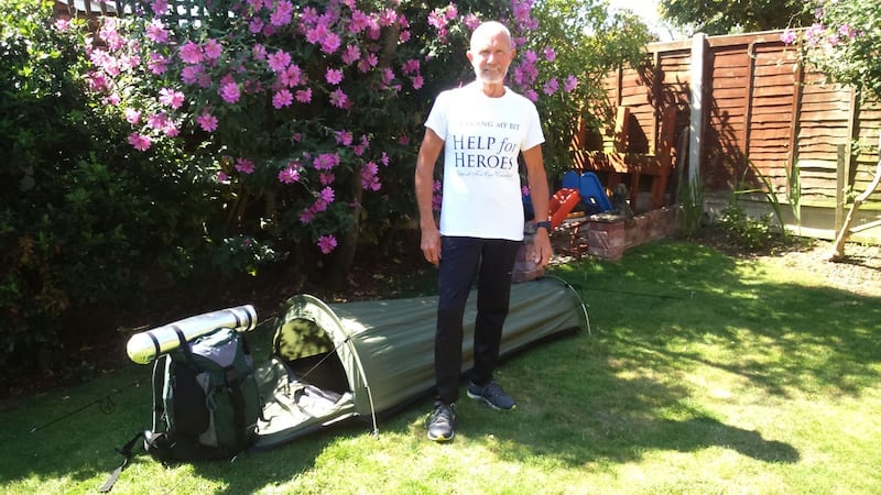 Brian Edwards with his tent (Help For Heroes/PA)