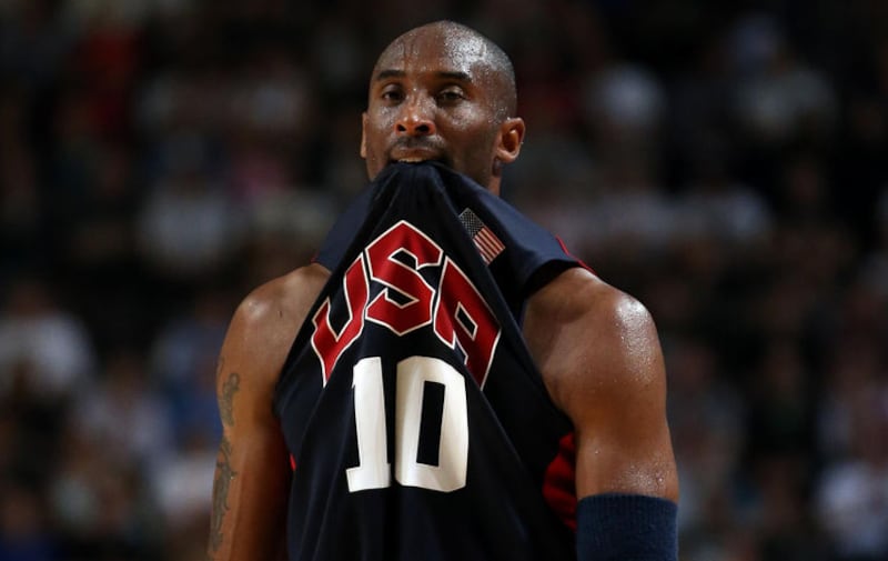 USA and NBA legend Kobe Bryant pictured during an Olympic warm-up match in 2012. He was killed in a helicopter crash on Sunday along with his daughter and seven others. Picture by Dave Thompson/PA Wire