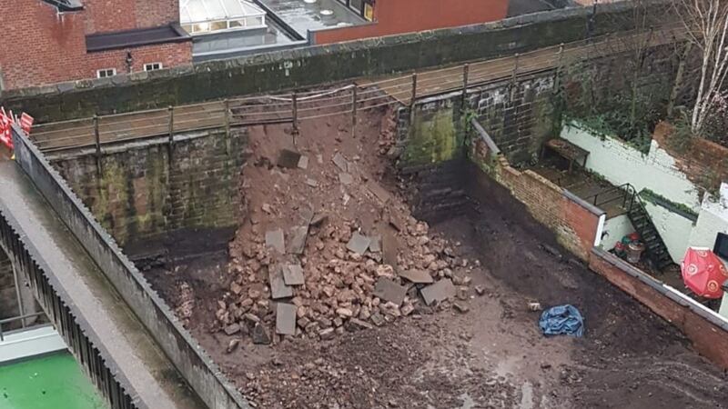 Excavations were being carried out nearby by a private developer.