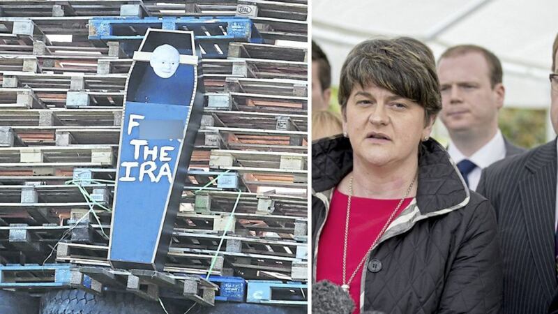 DUP leader Arlene Foster said the bonfire effigy was &quot;wrong&quot; 