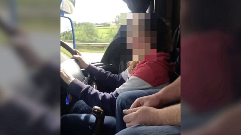 The video appeared to show a child driving a lorry on the M1