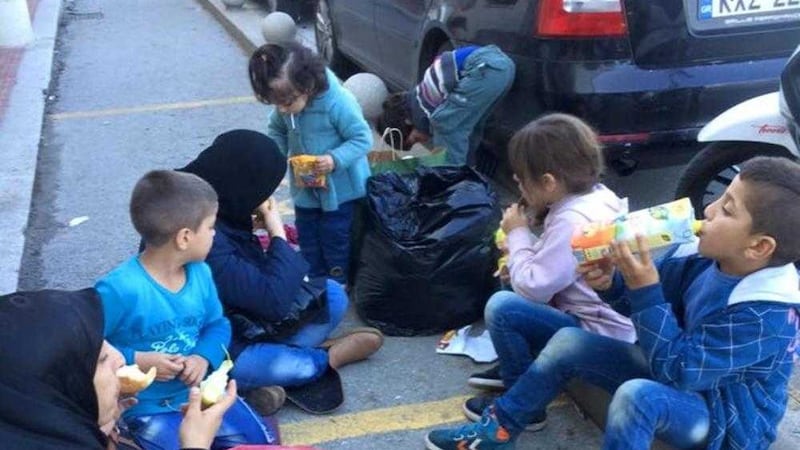 Supplies gathered from people in Northern Ireland were distributed to refugees during the SVP visit to Greece 