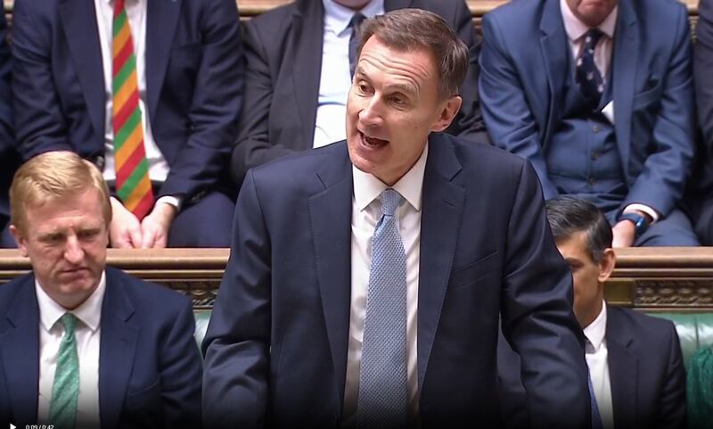 Chancellor Jeremy Hunt delivering his Budget (House of Commons/UK Parliament)