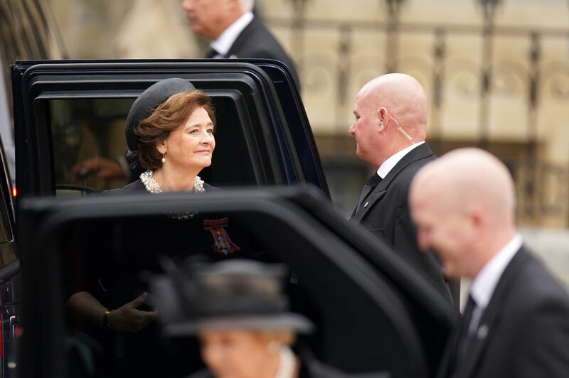 Cherie Blair arrives for the State Funeral of Queen Elizabeth II